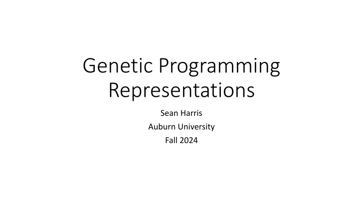genetic programming representations