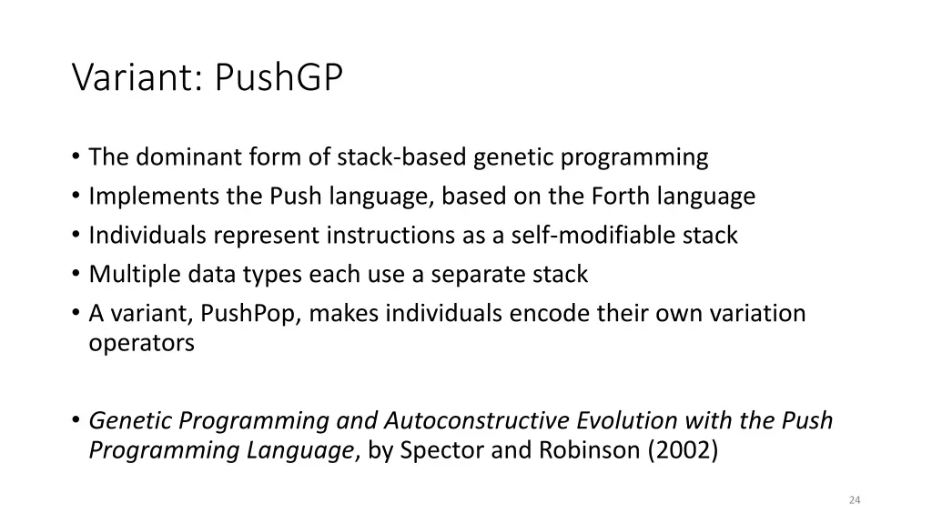 variant pushgp