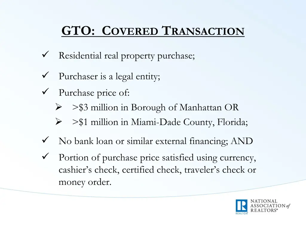 gto c overed t ransaction