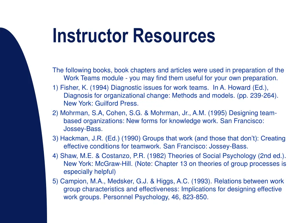 instructor resources