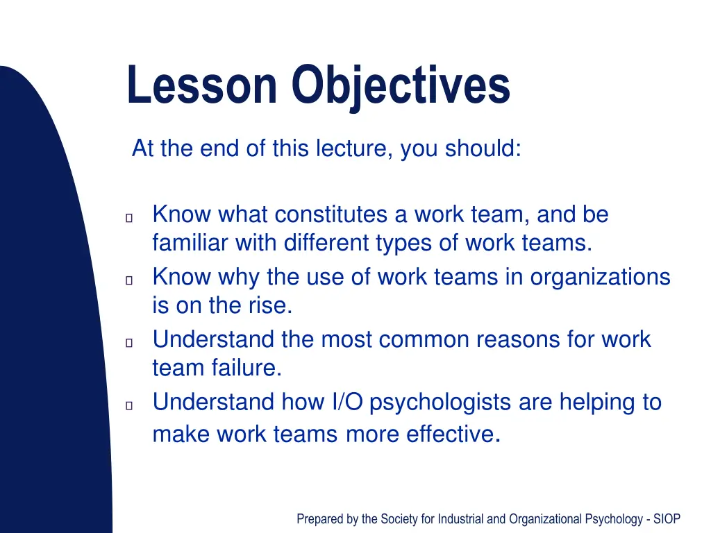 lesson objectives