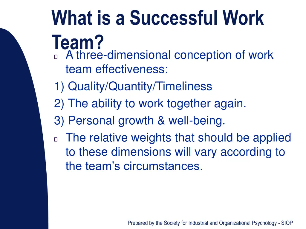 what is a successful work team a three
