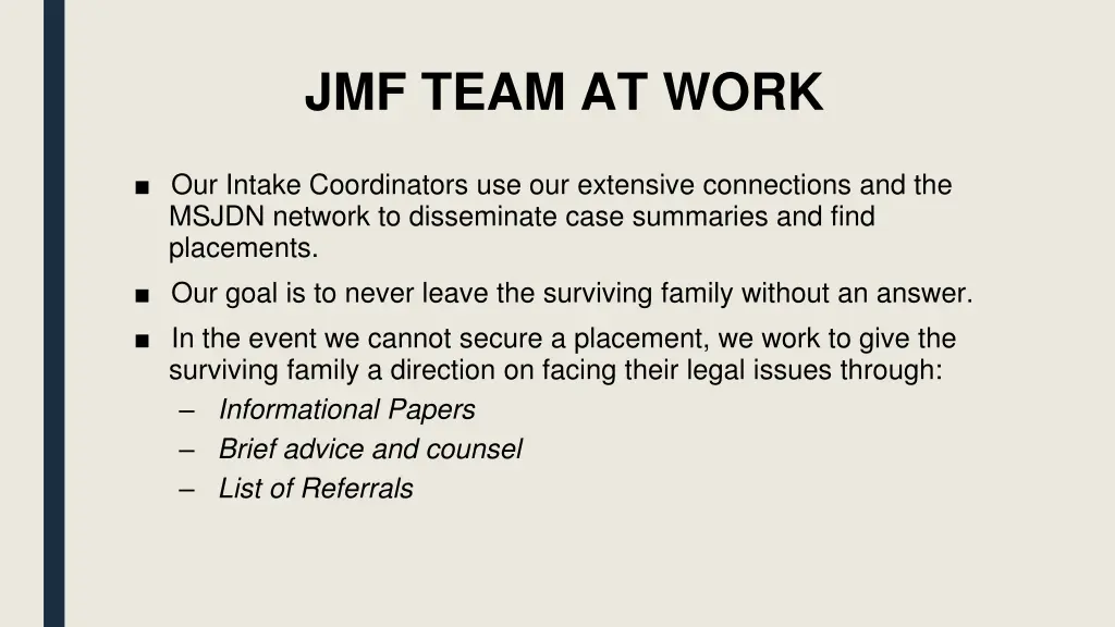 jmf team at work