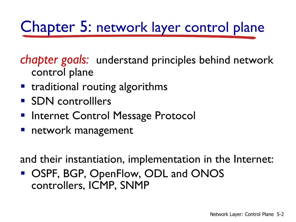 chapter 5 network layer control plane