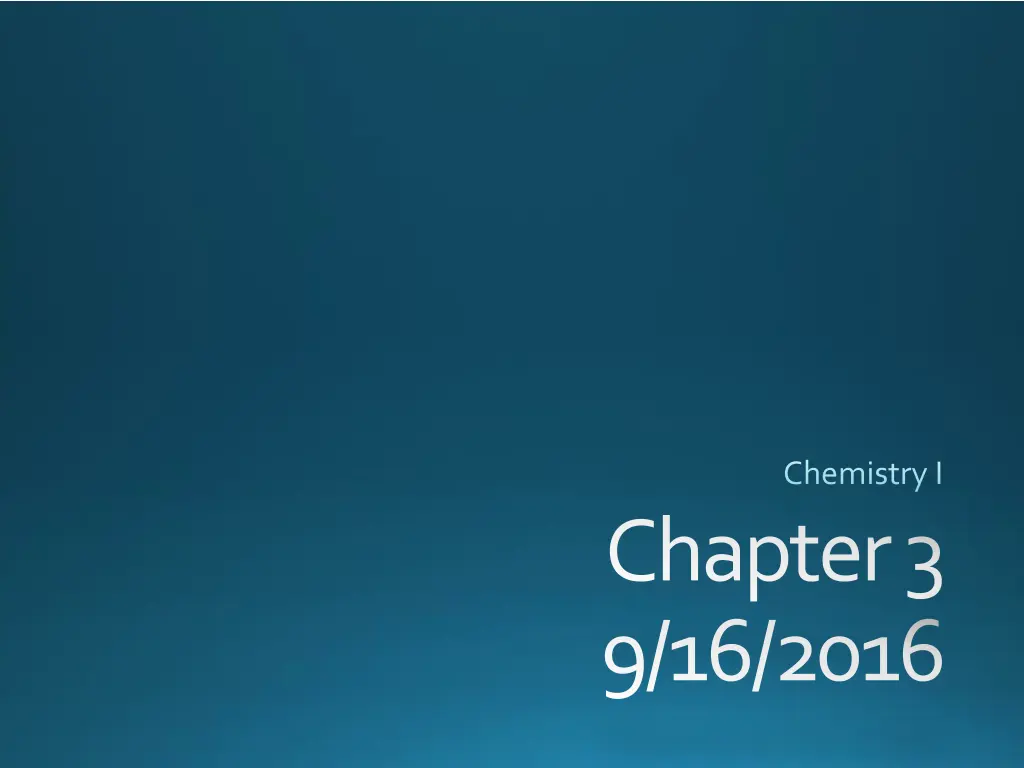 chemistry i