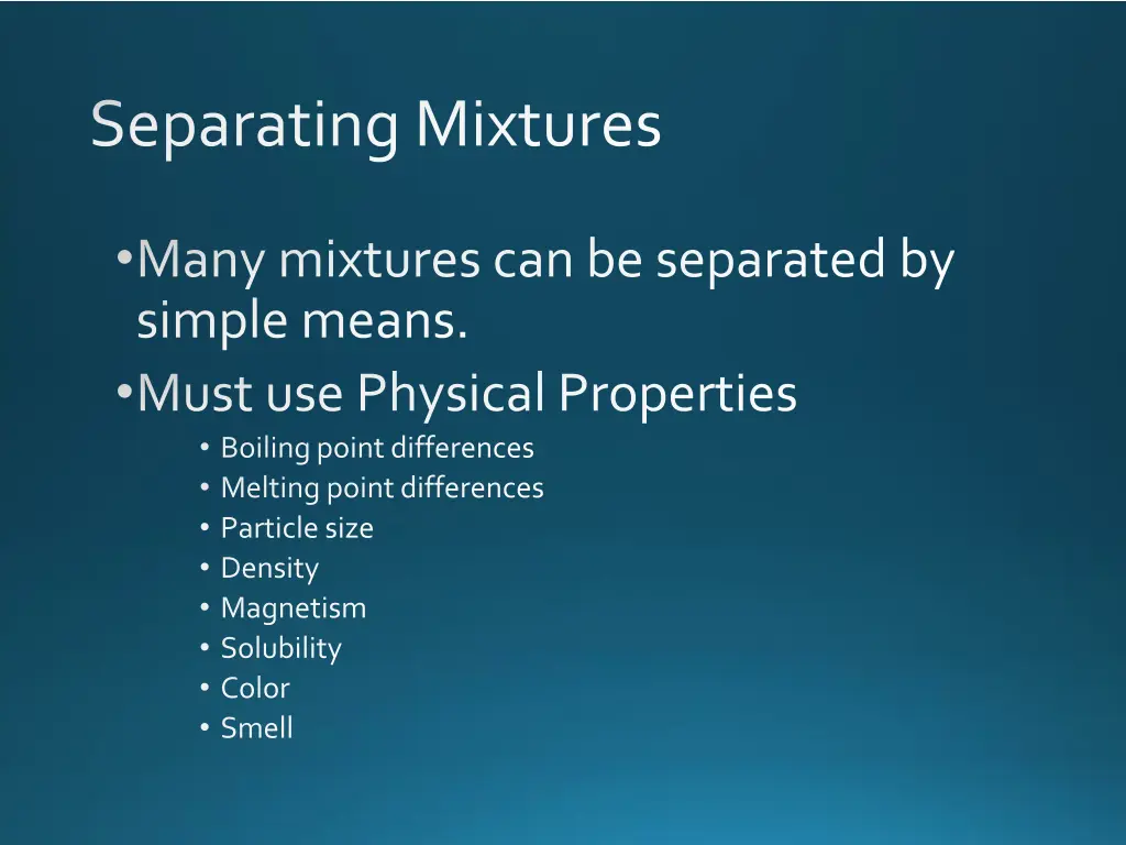 separating mixtures