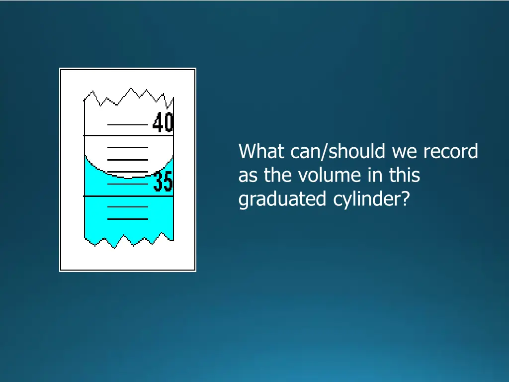 what can should we record as the volume in this