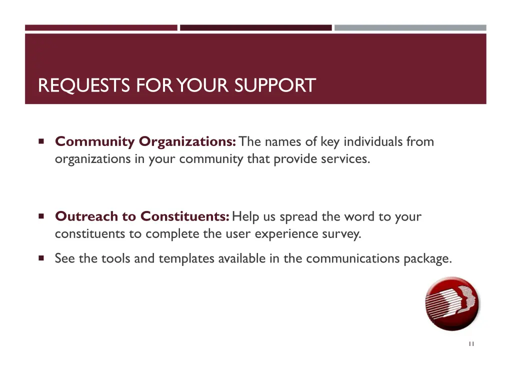requests for your support