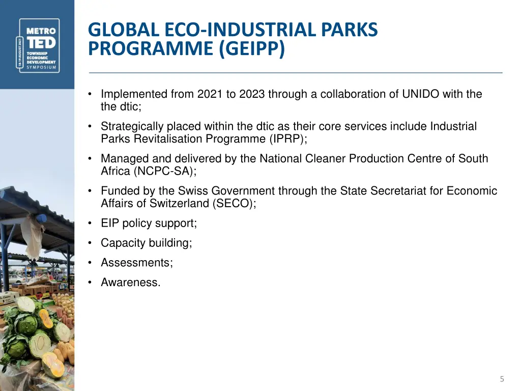 global eco industrial parks programme geipp