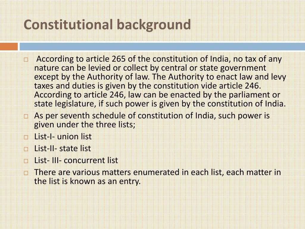 constitutional background