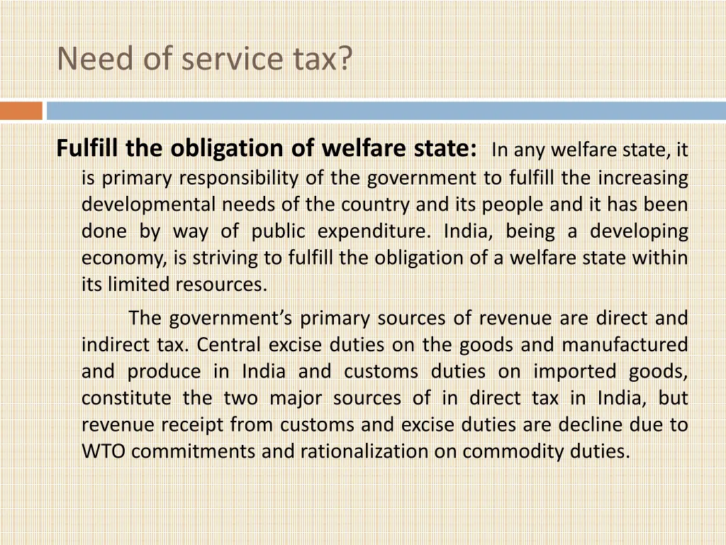 need of service tax
