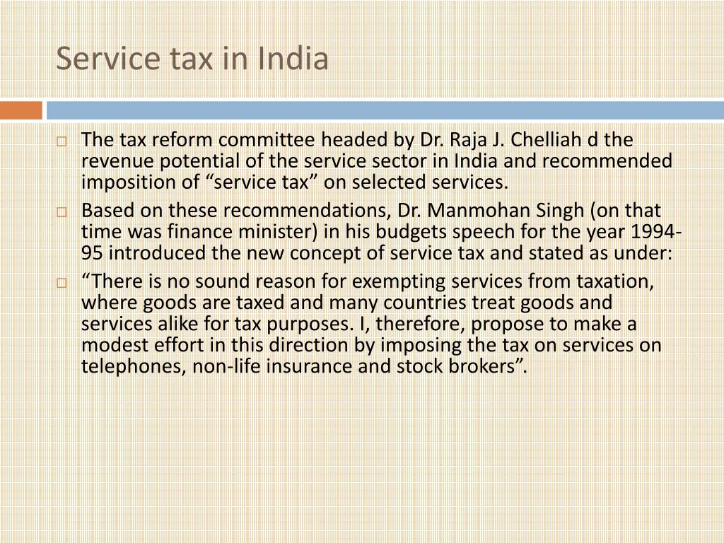 service tax in india