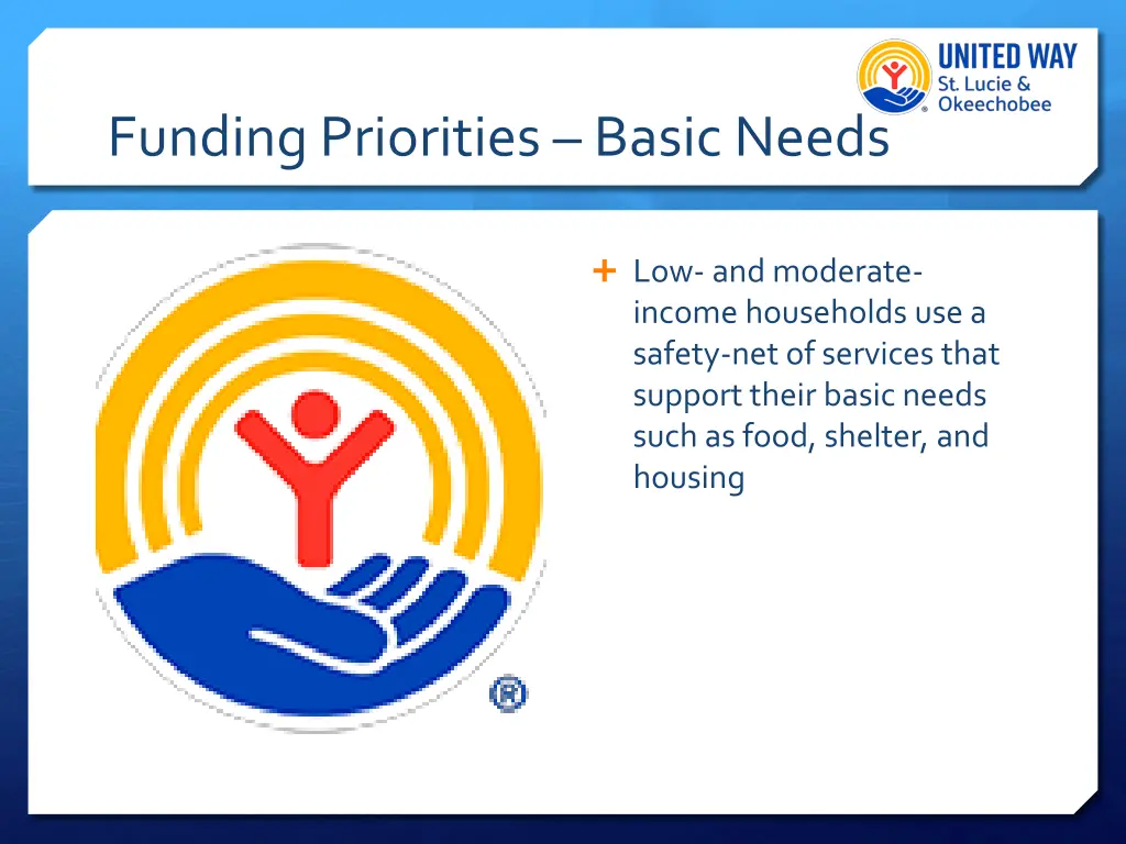 funding priorities basic needs