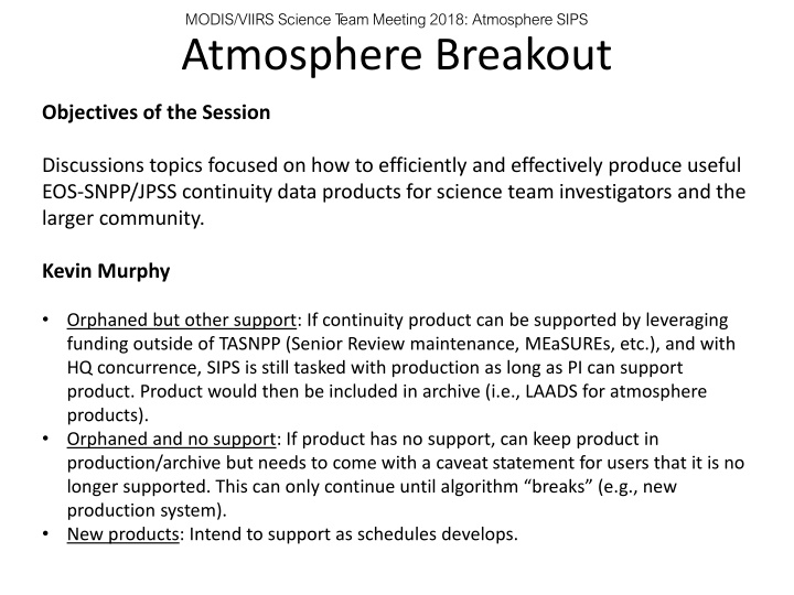 modis viirs science t eam meeting 2018 atmosphere