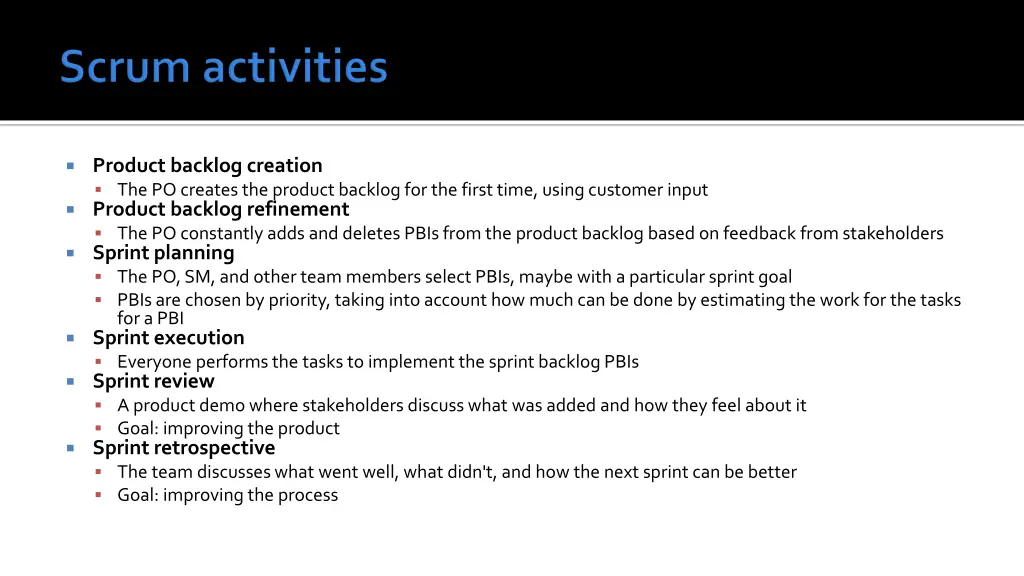 product backlog creation the po creates