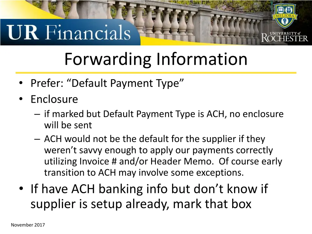 forwarding information
