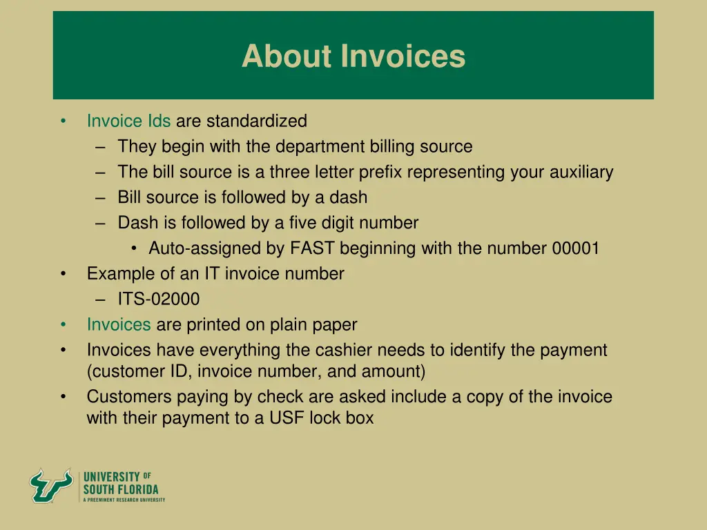 about invoices