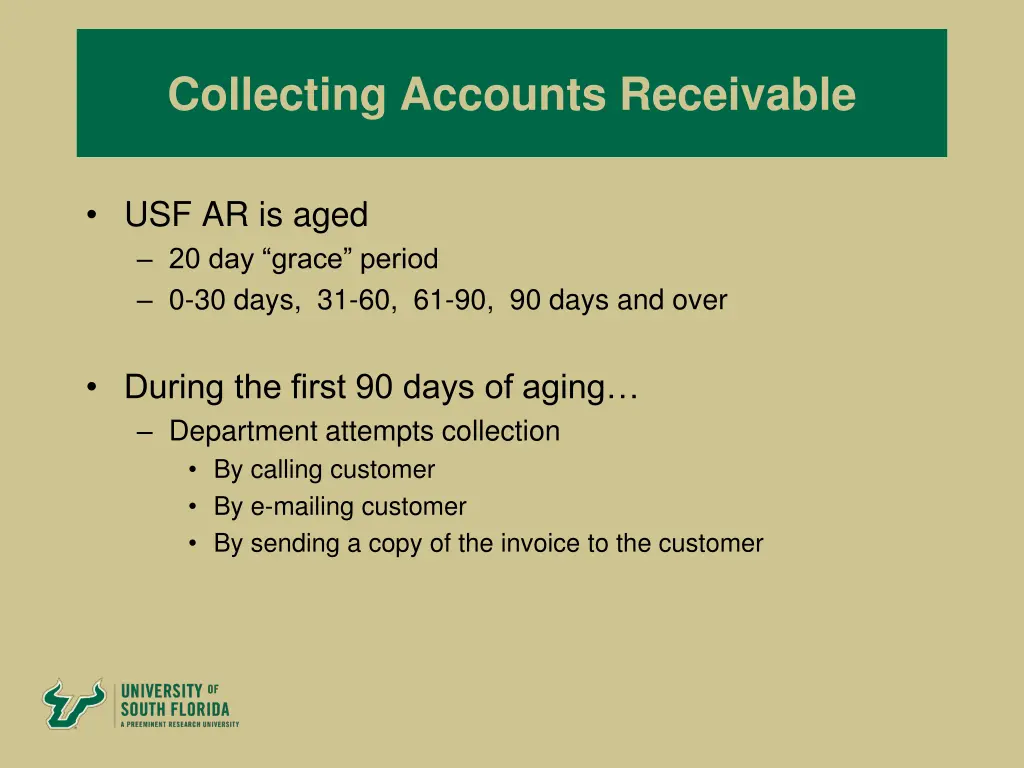 collecting accounts receivable