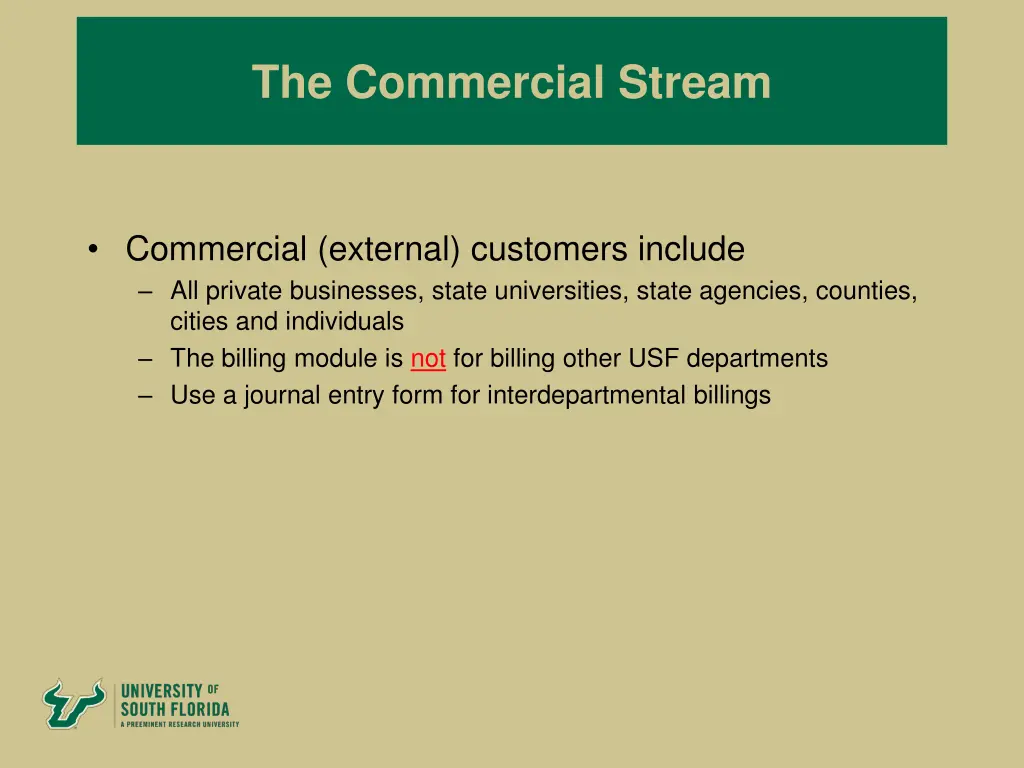 the commercial stream
