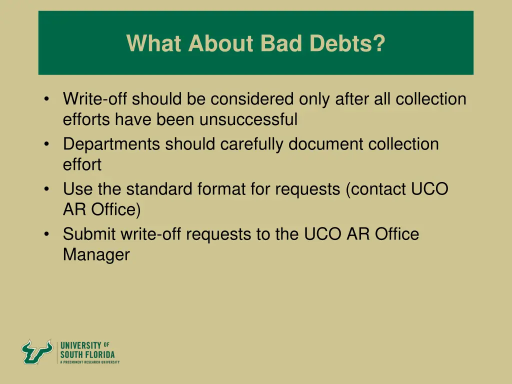what about bad debts