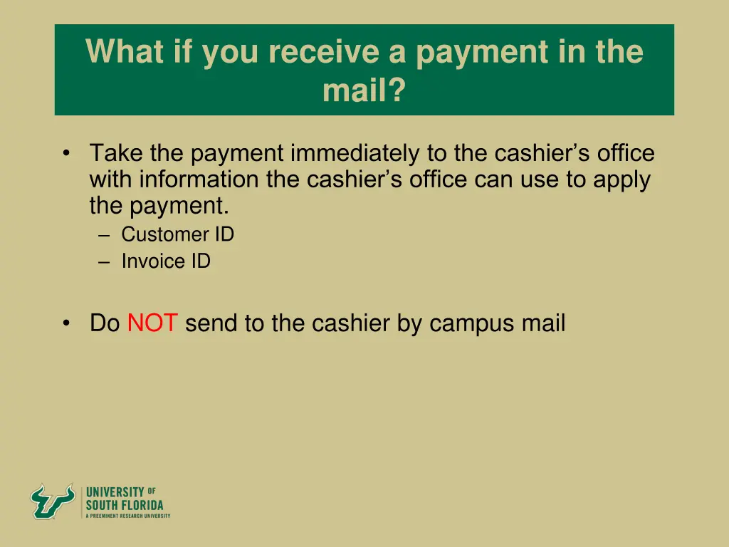 what if you receive a payment in the mail