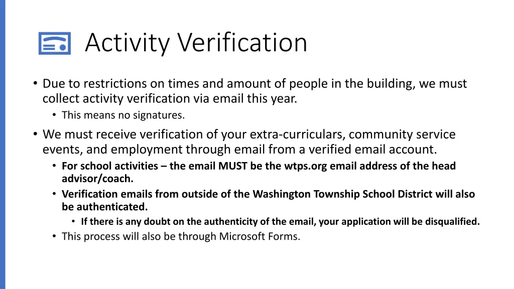 activity verification