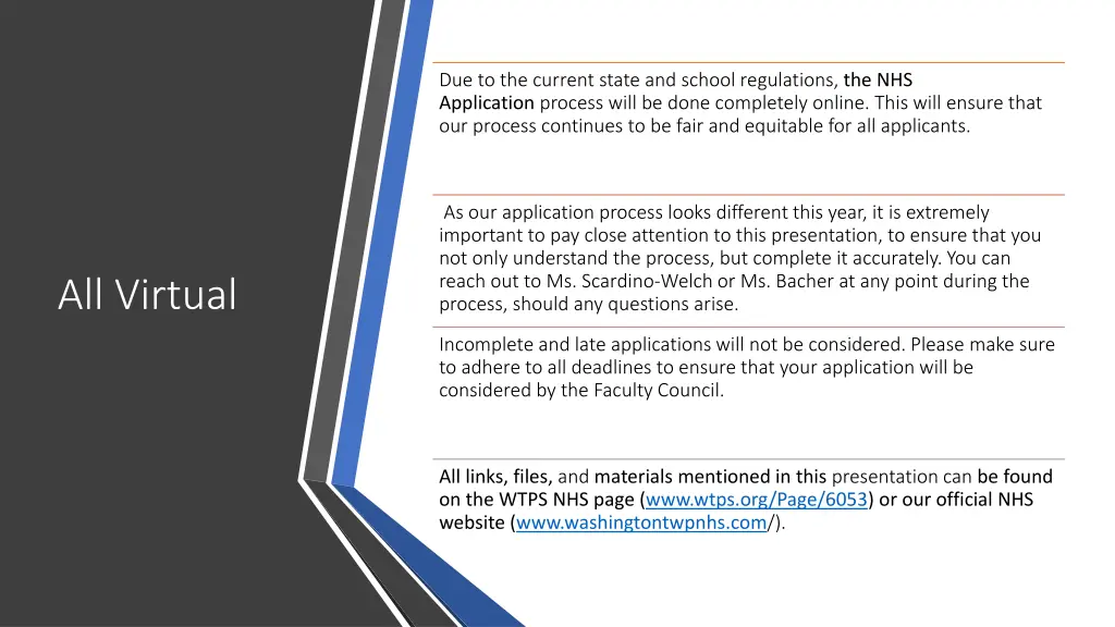 due to the current state and school regulations