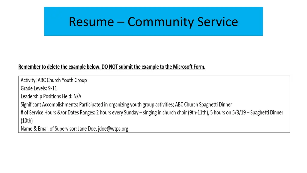 resume community service 1