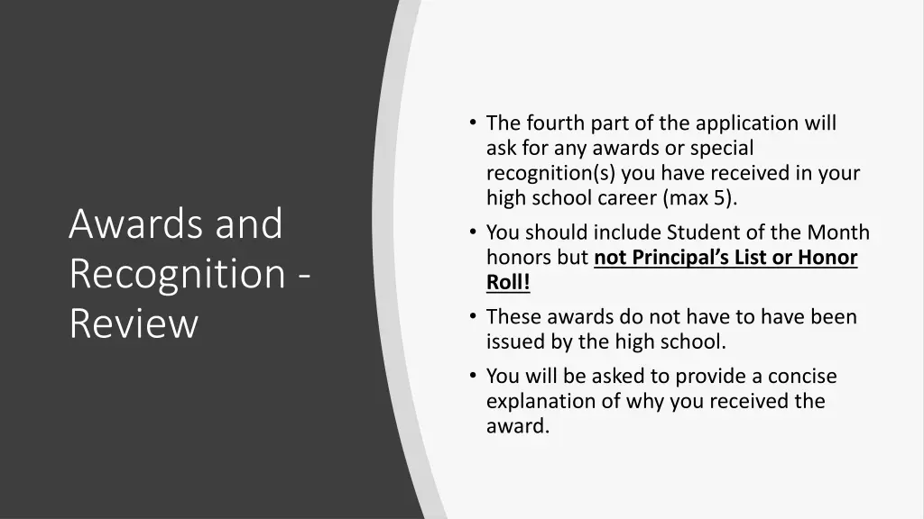 the fourth part of the application will