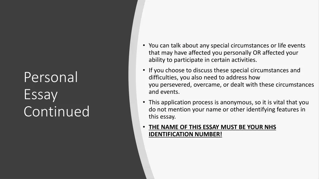 you can talk about any special circumstances