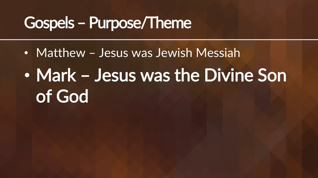 gospels gospels purpose theme purpose theme 1