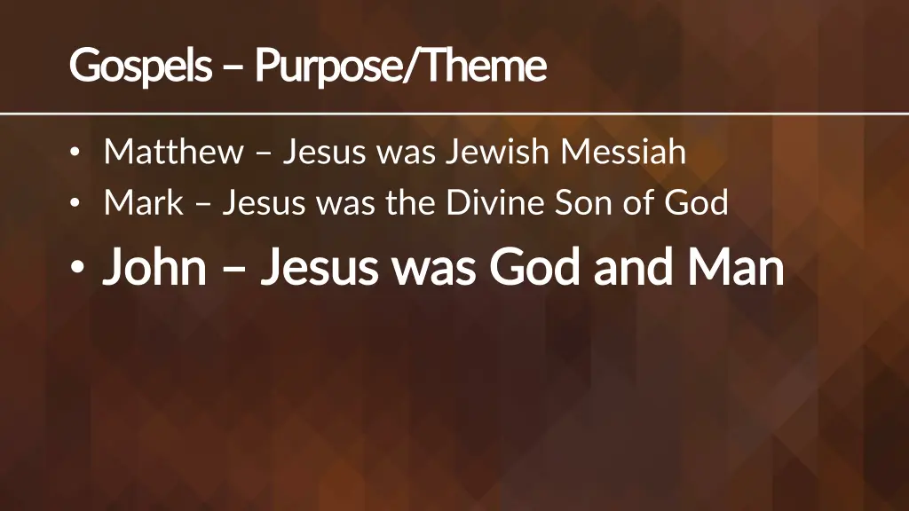 gospels gospels purpose theme purpose theme 2