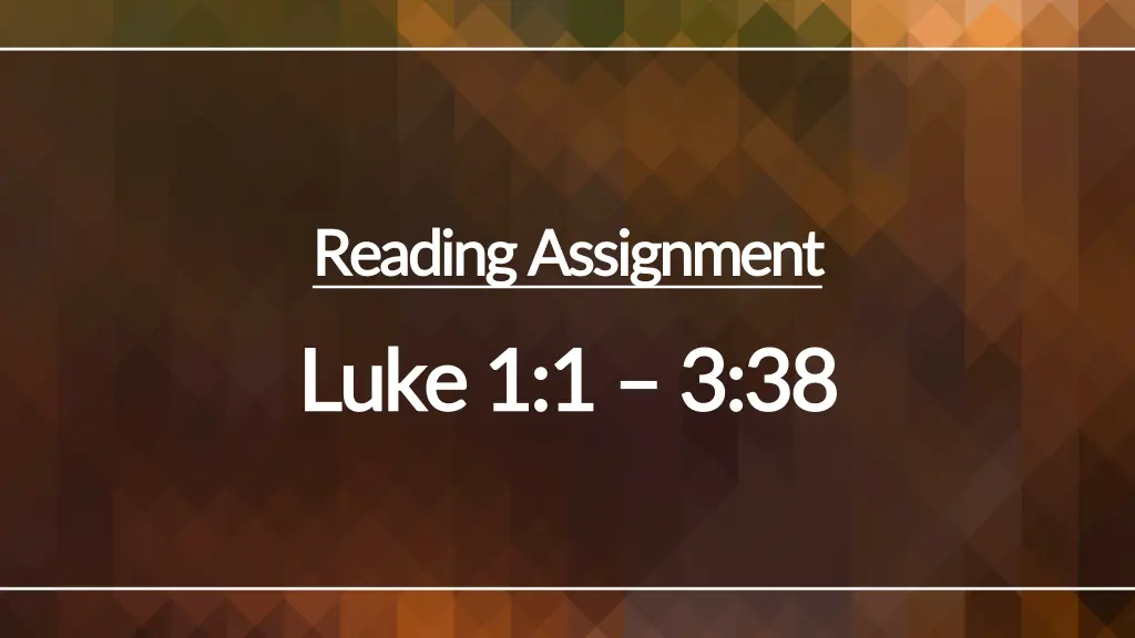 reading reading assignment assignment luke luke
