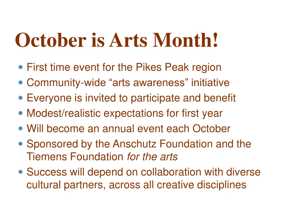 october is arts month