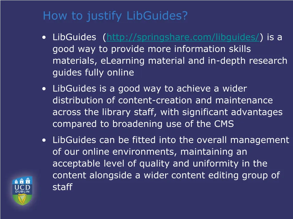 how to justify libguides
