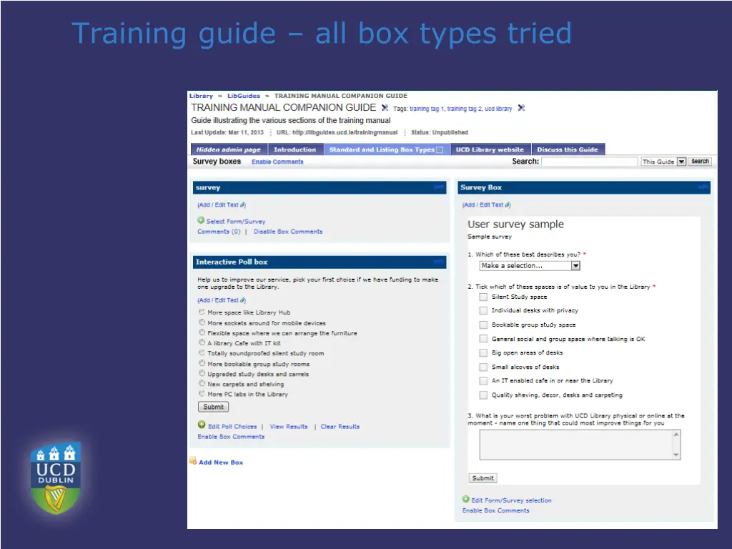 training guide all box types tried 2