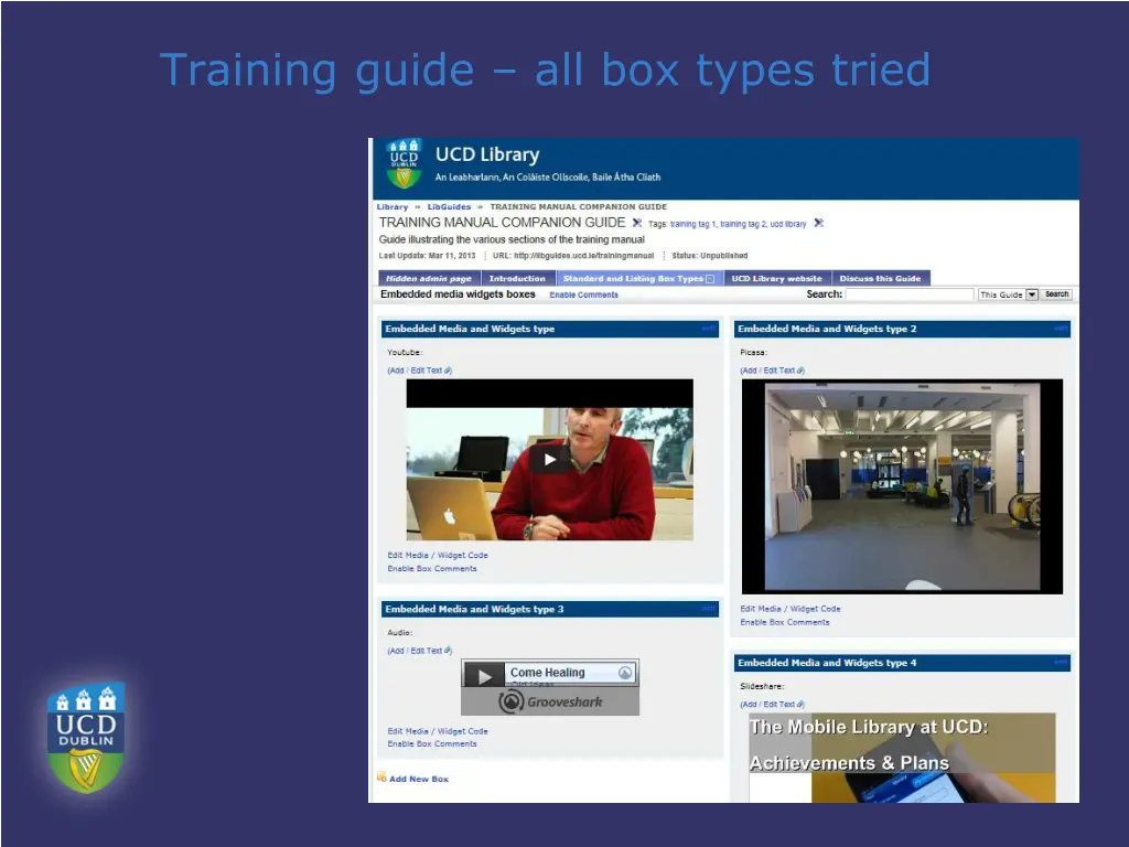 training guide all box types tried