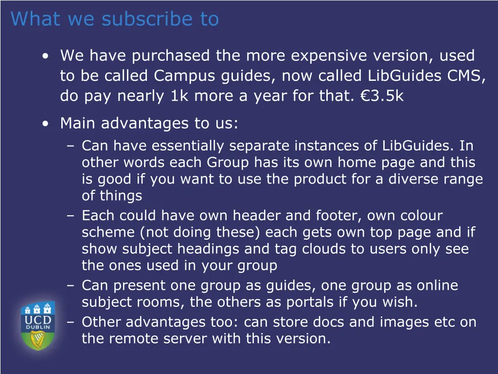 what we subscribe to