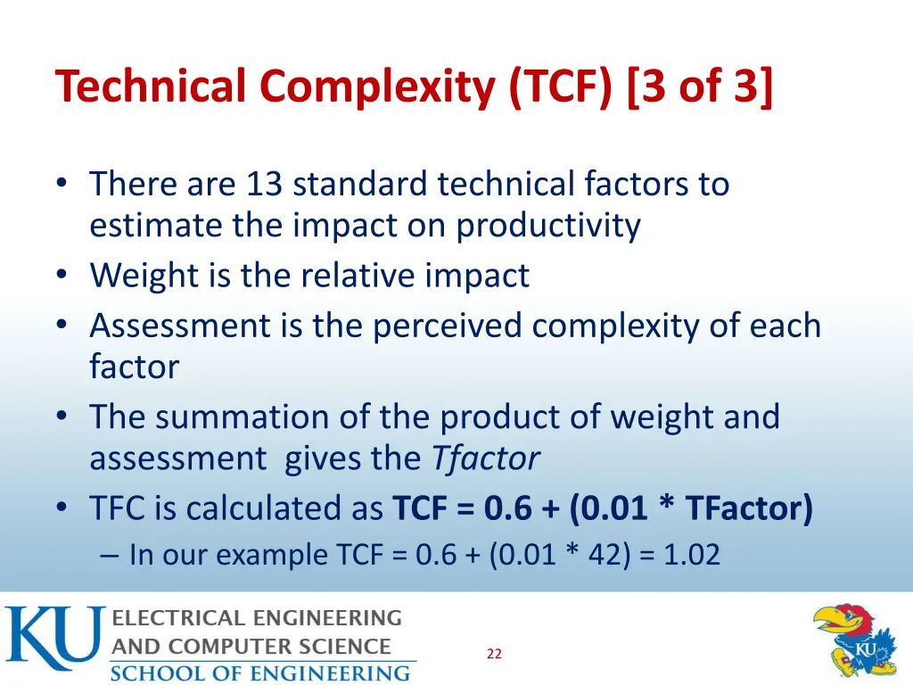 technical complexity tcf 3 of 3