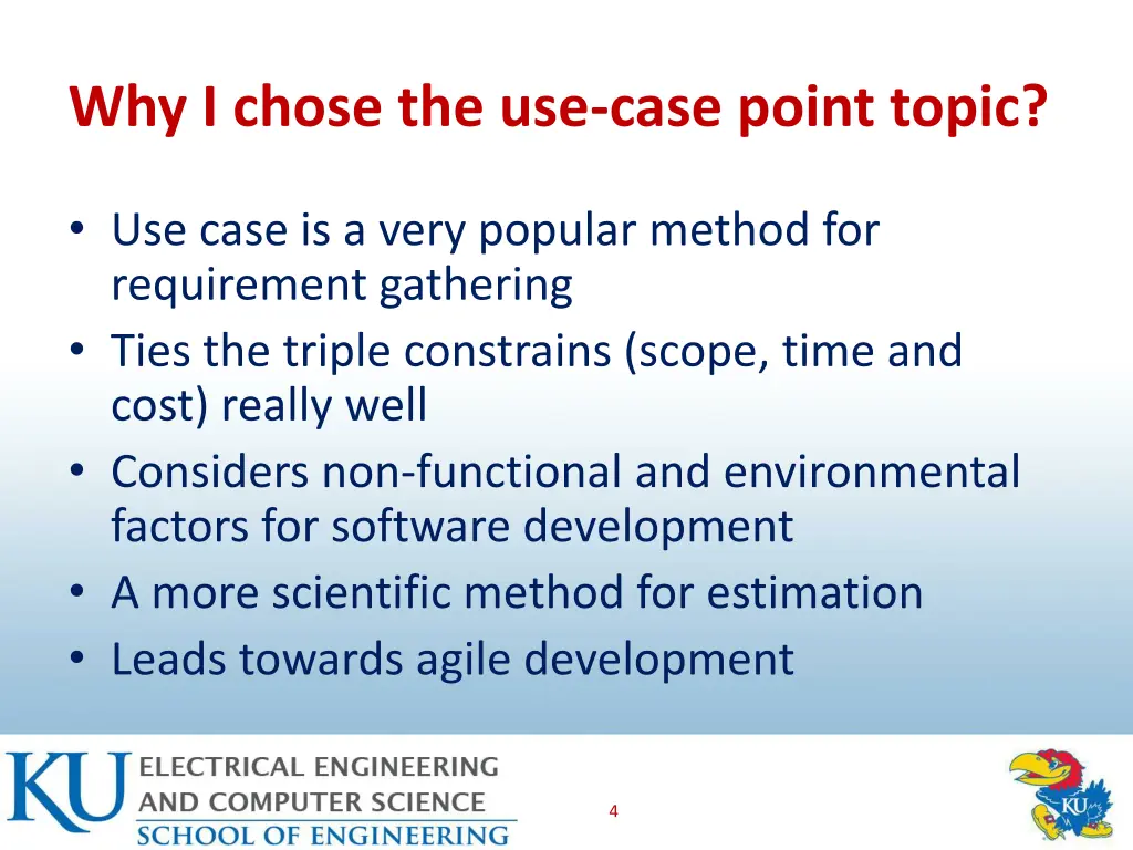 why i chose the use case point topic