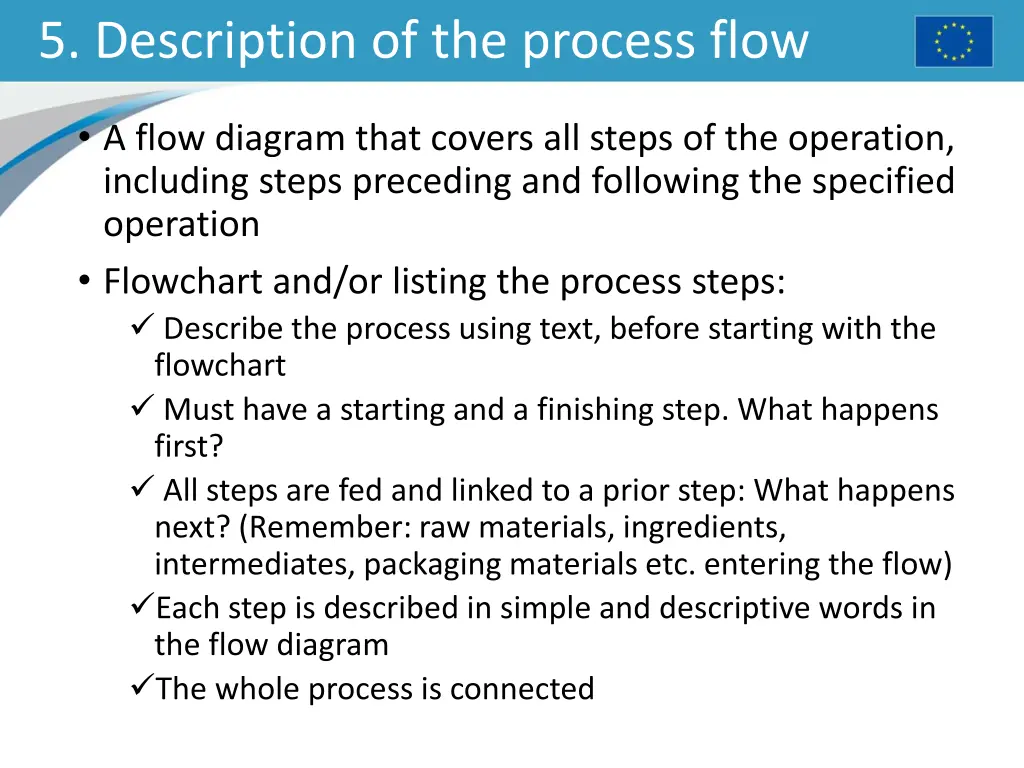 5 description of the process flow