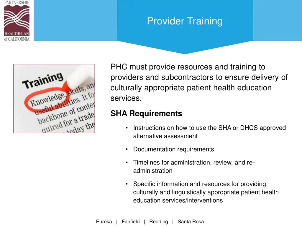 provider training