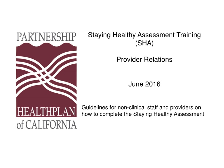 staying healthy assessment training sha
