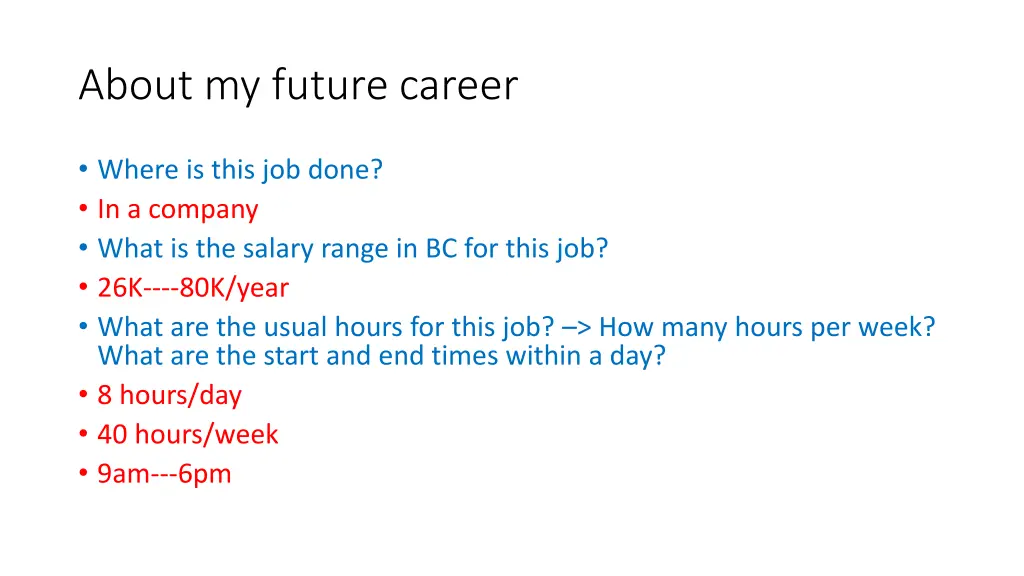 about my future career