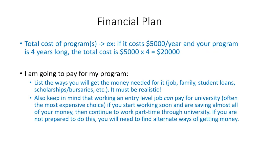 financial plan