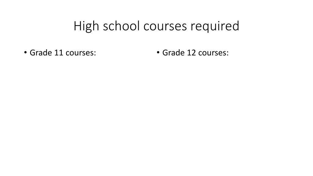 high school courses required