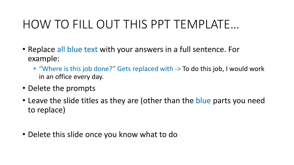 how to fill out this ppt template
