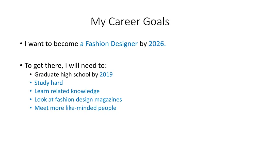 my career goals