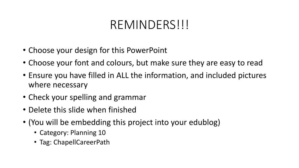 reminders
