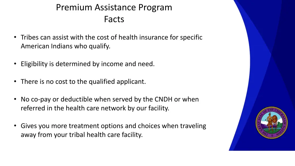 premium assistance program facts
